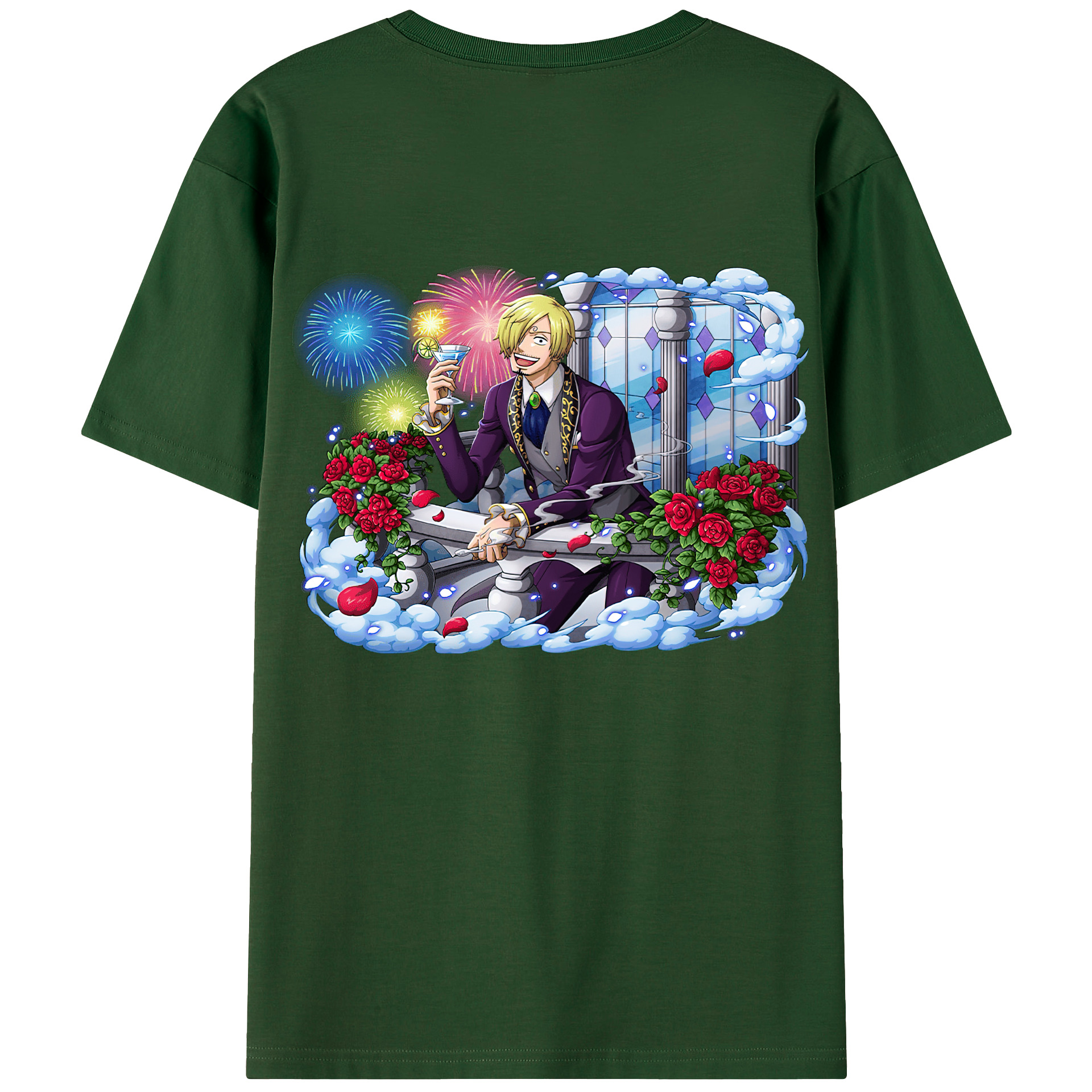 ワンピース サンジ ONE PIECE Sanji 綿100％半袖Tシャツ（背面プリント）